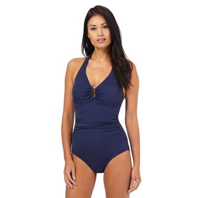 Beach Collection Navy tummy control swimsuit